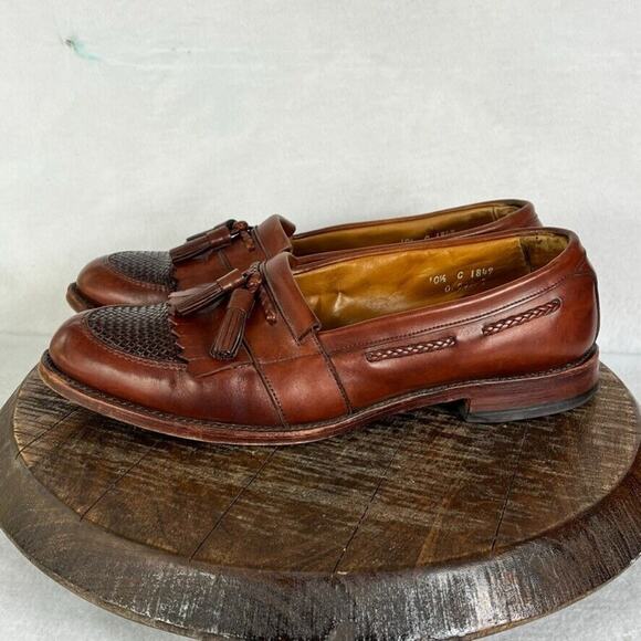 Allen Edmonds Shoes Loafers Men\'s Size 10.5 Brown Cody Tassel Leather USA VTG